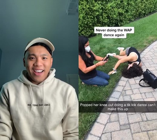 #duet with @lib_bbbbbbb When the dance you made on tiktok sends someone to the hospital 😳 Anyone else injure themselves while doing this dance? 🙈