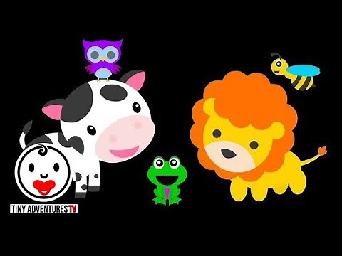 Learn the Animal Sounds | 12 Minutes of learning | Simple Learning for Babies, Toddlers