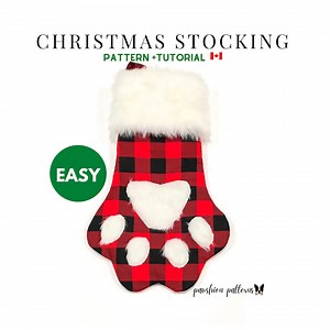 EASY Dog or Cat Christmas Stocking PDF Sewing Pattern/ Animal Paw/digital/instant Download/ Do It Yourself/ Diy/sewing for Beginners - Etsy