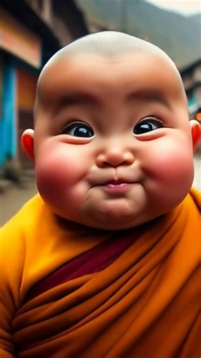 baby monks run #3d #ai #cartoon #monk #shorts