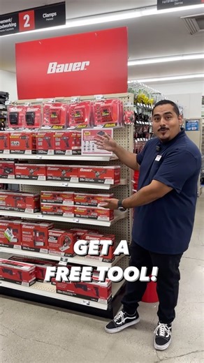 🚨DEAL ALERT: Get a FREE Bauer Tool when you buy a Bauer 20V 5 Ah Battery and Charger Starter Kit for only $89.99! Choose from 11 different tools. Offer valid for a limited time in-store only. | Harbor Freight
