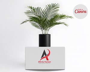 Editable QR Code Business Card Template | Modern Minimalist Visiting Card | Canva Digital Download - Etsy