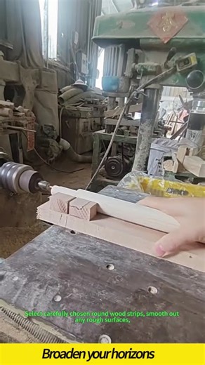 Semi automatic round wood strip drilling #wood