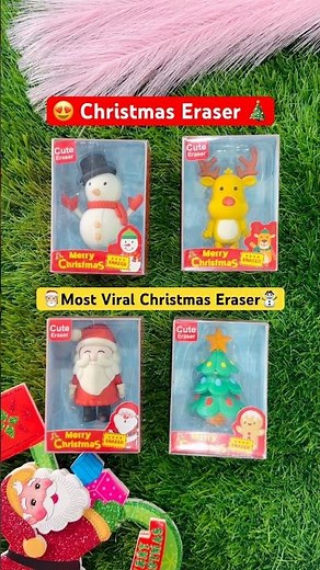 😍Most Trending Erasers” 4 Types Christmas Eraser🎅🏼Cute eraser | Santa Claus |Christmas stationery