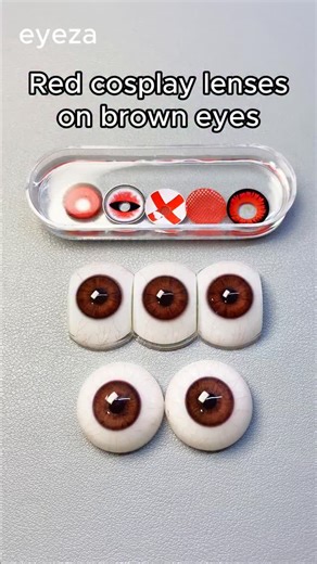 Eyeza_ 𝑪𝒐𝒏𝒕𝒂𝒄𝒕𝒔 ✨ on Instagram: "Brown eyes? Then you absolutely need these red cosplay lenses!❤️‍🔥#eyeza #eyezalens #coloredcontacts #coloredcontactlenses #contacts #lenses #contactlenses #cosplaylenses #bluelenses #cosplay"