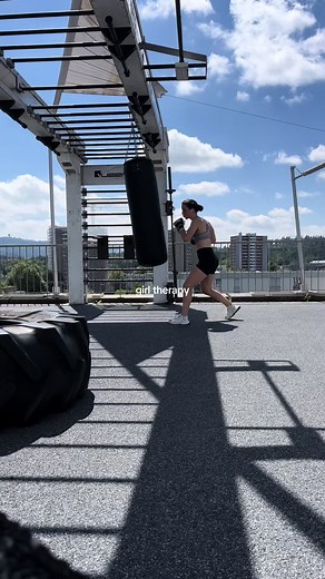 Outdoor Punching Bag with a View for Girl Therapy