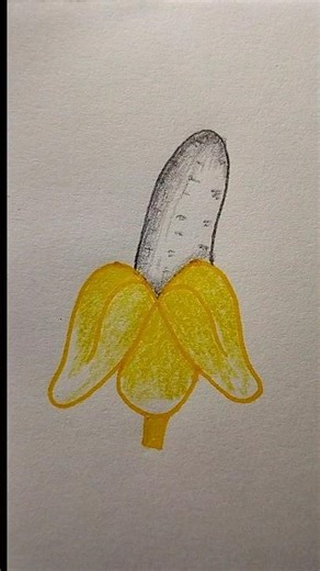 easy banana drawing and painting #banana #painting #art #shortvideo