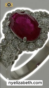 RING PT900 PLATINUM RUBY