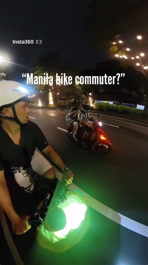 Manila Bike Commuter on Instagram: "“Manila Bike Commuter?” “Hello po!” “Ride safe kuya!” “Ay sige po, thank you! Kayo rin!” Not sure how I was recognized since I didn’t have the iconic pannier bags with rain covers, but nice meeting you po! 📹 @insta360 X3 #randomconversations #randomencounters #bikelife #insta360 #insta360x3"