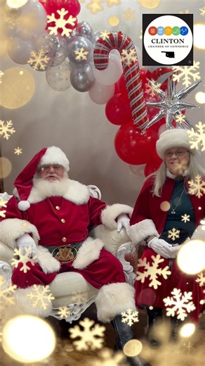 3K views · 17 reactions | ✨ He’s here! Santa has officially arrived at the Pepsi Event Center now until 8 PM! Come enjoy Santa’s Silent Auction, grab a photo with the jolly guy himself, and don’t miss the Parade at 6:30 PM!  #ClintonOK #ClintonChamber #ChristmasInClinton #SantaInClinton #HolidayFun #CommunityStrong | Clinton Chamber of Commerce | Facebook