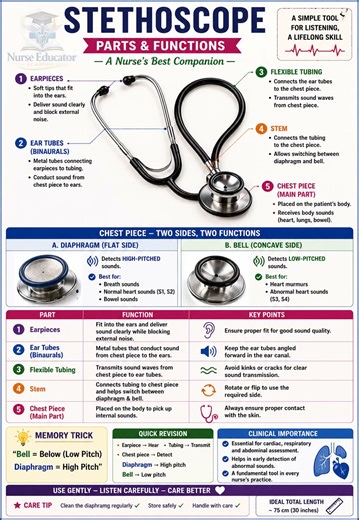Stethoscope Parts in 15 Seconds #stethoscope #clinicalnursing