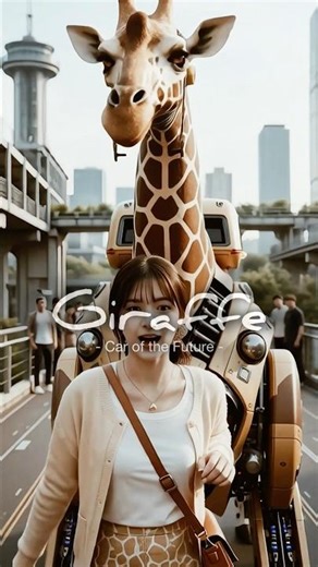 【20×× years】Super Bus Giraffe : Car of the Future #AI animal #実写SF映像 #近未来ビジュアル #VFX short movie