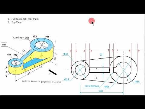How to Draw Sectional View of Engineering Objects | Problem 2
