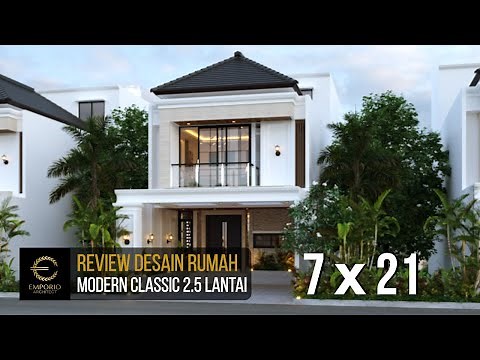DESAIN RUMAH MODERN BAPAK DWI DENGAN LEBAR 7M DAN PANJANG 21M DILENGKAPI INTERIOR YANG BERKELAS