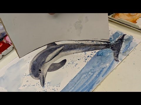 Stop Struggling with Shapes! Clever Paper Edge Hack for Watercolour Dolphin Fish 🐬