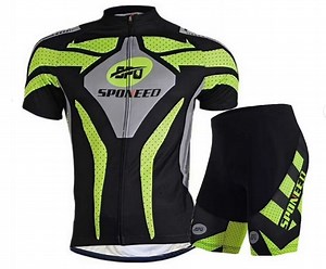 Men’s Cycling Jersey Bicycles Clothes Padded Bike Shorts and Shirt Road Biking Suits Short Sleeve Green L