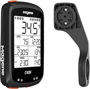 Magene C406 Bike Computer with Holder, Waterproof GPS Cycling Computer, Wireless Smart Road Bicycle Monitor, 2.5 Inch LCD Screen
