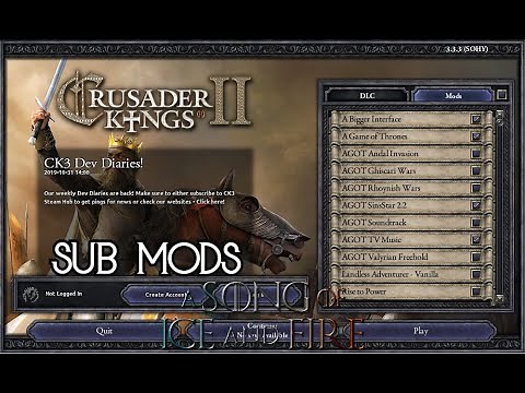 How to download sub mods for ck2 agot mod