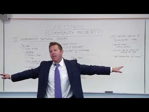 One-Timers Bar Review Course: Community Property 3; Agreements Between Spouses