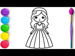 How to Draw a Beautiful Princess Drawing Easy for Kids | Cute and Simple Tutorial