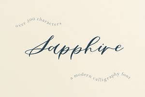 Sapphire Script Calligraphy Font, a Handwritten Font by Design by Laney