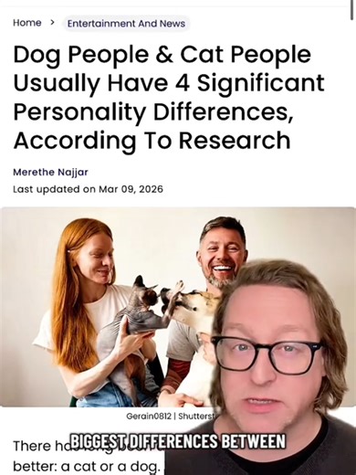 Dog person or cat person? 🐶🐱 According to research, your favorite pet might reveal surprising personality differences. A study found that people who prefer dogs and those who prefer cats often show clear differences in social habits, relationships, and even where they choose to live. Dog people tend to be more outgoing and socially active. Research shows they have about 26 more friends on average than cat people and are often more willing to make connections outside their usual circles. This o