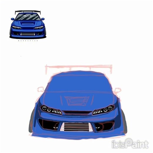 Nissan Silvia s15 sketch+paint#shortvideo #drawing #art #speedpaint #หัดวาดรูป #s15silvia #nissan