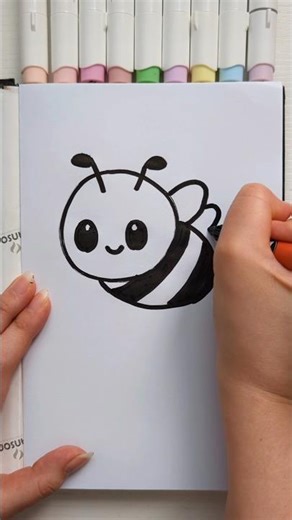 HOW TO DRAW AN EASY SPRING BEE | GREICY HIGUERA #drawing #drawingprocess #drawing
