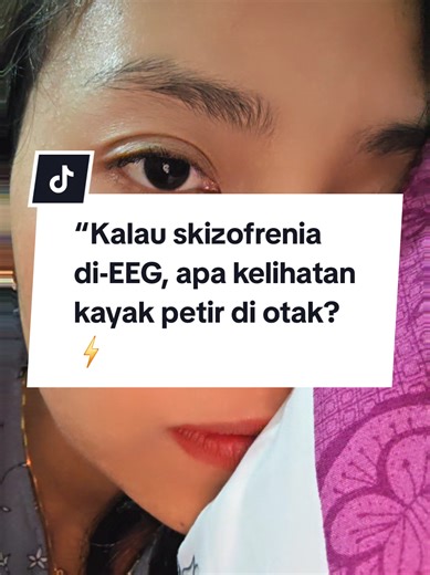 “Kalau skizofrenia di-EEG, apa kelihatan kayak petir di otak? ⚡” “EEG itu alat buat lihat aktivitas listrik otak. Pada beberapa pasien skizofrenia, sering ditemukan: 👉 Gelombang lambat berlebihan (theta–delta) 👉 Gangguan sinkronisasi gelombang gamma 👉 Respons P300 yang melemah Artinya? Sinyal otaknya kayak wifi yang nggak stabil 📡” Sinyal otaknya kayak wifi yang nggak stabil 📡” “Bukan kerasukan. Ini gangguan regulasi listrik otak. Save & share biar nggak salah stigma! 🔥” 📚 Daftar Pustaka 