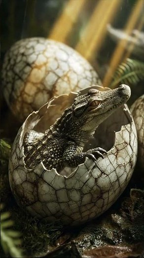 Baby Crocodile Hatches Right Before Your Eyes!