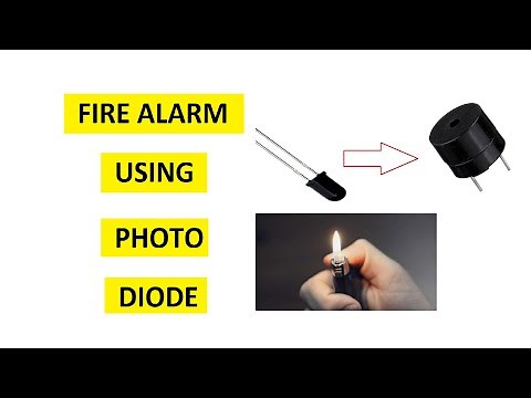 Fire alarm circuit using photo diode (flame sensor)