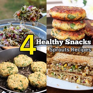548K views · 1.2K reactions | 4 healthy Breakfast Recipes - Sprouts Snacks ❤️ | Quickk Kitchen | Facebook