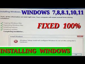 windows setup could not configure windows to run on this computer's hardware,windows Error problem