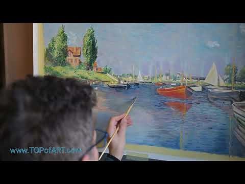 The Reproduction Process of Claude Monet's "Red Boats at Argenteuil" by TOPofART Studio