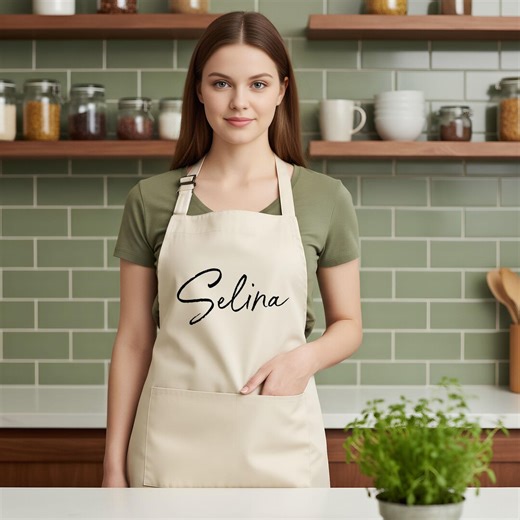 Custom Woman Kichen Apron,personalized Apron,kitchen Apron,custom Cooking Apron With Pocket, Gift for Mom,gift for Her,coonking Party Favors - Etsy