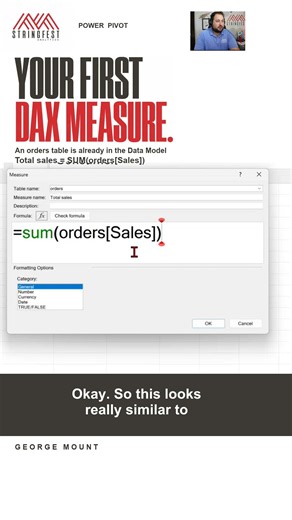 Create a Total Sales Measure in Excel Power Pivot