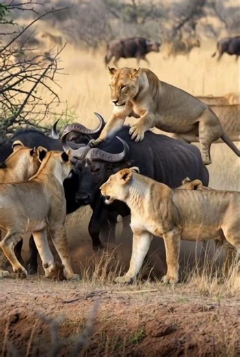 Life or Death | Lions Attack Buffalo in Wild Africa