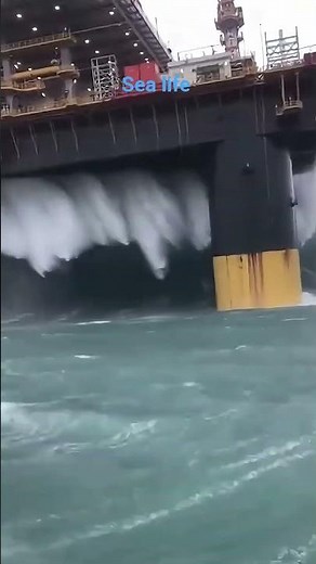 Rough weather Hit Oil Rig #ocean #ship #sea