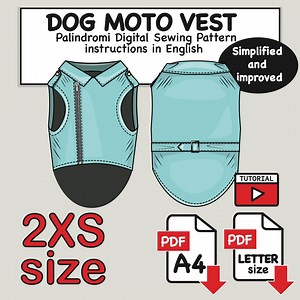 Dog Moto Jacket Sewing Pattern: 2XS Size (PDF Digital Download) - Etsy