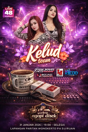 MALAM HIBURAN PALING DITUNGGU DI WONOKERTO 🔊🔥 Dentuman suara full power bakal mengisi suasana bareng Kelud Team, didukung sound system andalan AJI JAYA Sound System x LINGGARJATI 💥 Paduan lighting, DJ, dan sound horeg siap bikin lapangan tumpah ruah! Ayo merapat, ajak konco, rasakan sendiri getaran bass-nya 😈 📆 31 Januari 2026 ⏰ 19.00 WIB – selesai 📍 Lapangan Paritan, Wonokerto, Pasuruan Nongkrong makin lengkap bareng ☕ Warkop Ngopi Disek – Mindi Sidowayah Bangil Hashtag FYP & Pencarian: #