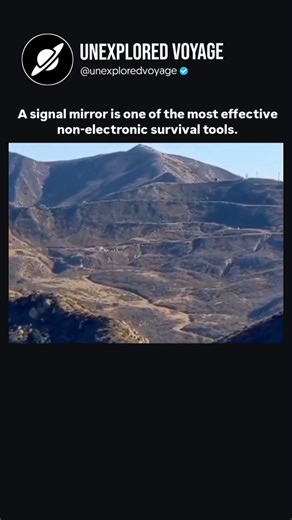 Unexplored Voyage™ on Instagram: "A signal mirror is one of the most effective non-electronic survival tools. It uses specular reflection to concentrate sunlight into a tight, high-intensity beam. That focused flash can be seen from over 20 miles away — by aircraft, boats, or distant observers. No batteries to die. No circuits to fail. Just geometry, alignment, and the Sun doing the work. In emergencies, simplicity scales. Physics doesn’t need permission to be powerful. Don't forget to Follow @u