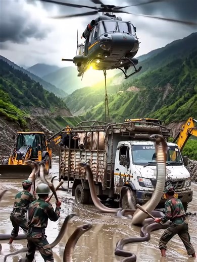 Giant Snakes Attack Truck Full of Cows in Mountains