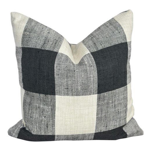 Black and Cream Buffalo Check Pillow Cover – Farmhouse Plaid Cushion - Etsy