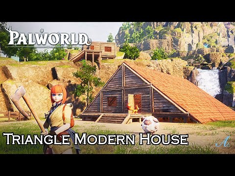 Palworld - Simple Triangle Modern House Base with Tutorial (New Player Friendly)