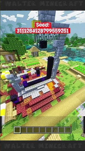 This Village Has a Blacksmith, Portal & 4 Gold Blocks 🔥 | Minecraft Bedrock #minecraft