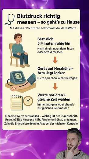 🩺 Blutdruck richtig messen – so geht’s zu Hause #selbstkontrolle