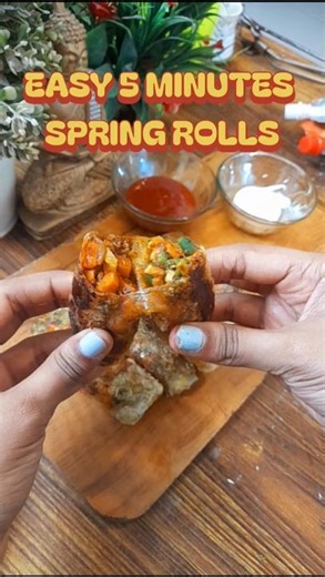😯Easy 5 minutes spring rolls #recipe #shorts