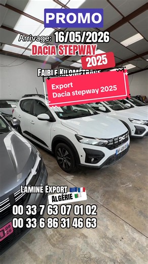 Export, Dacia, Sandero, Steway, 2025 #pourtoi #clio #sandero #stepway #daciasandero @LAMINE HAFSI