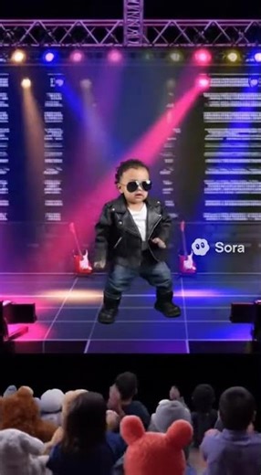 Baby dancing on the stage