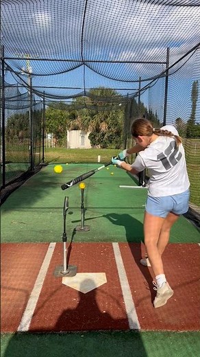 2 tee walk through to work on balance. #softball #baseball #hitting